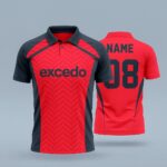 Red/Gray Cricket Jersey CRK13 - Image 2