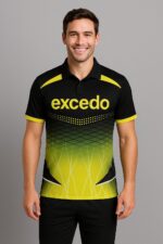 Black Yellow Color Cricket Jersey CRK19