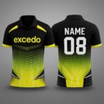 Black Yellow Color Cricket Jersey CRK19 - Image 2