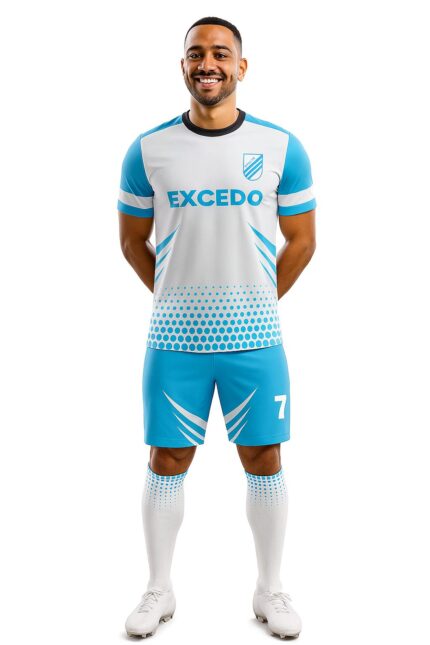 Cool feel color football kit white/sky art 103