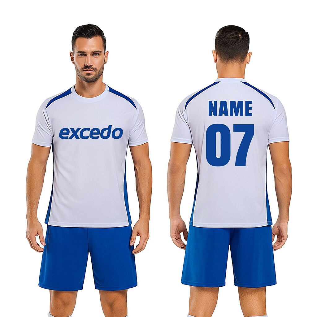 5b14694a-26ba-4abf-95b4-f5efdfe493ab Classic football kit in white and blue art 104 - Image 1
