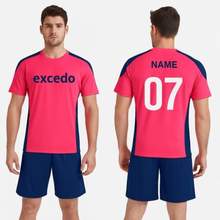 Elegant two-tone (pink and blue) football kit art105